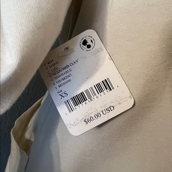 FP Movement by Free People Hot Shot T-Shirt Romper V-Neck Bleached Clay XS NEW - Picture 7 of 11